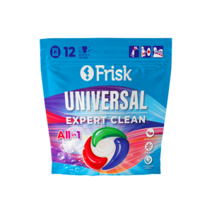 Frisk universal laundry capsules Expert Clean zip pouch packaging