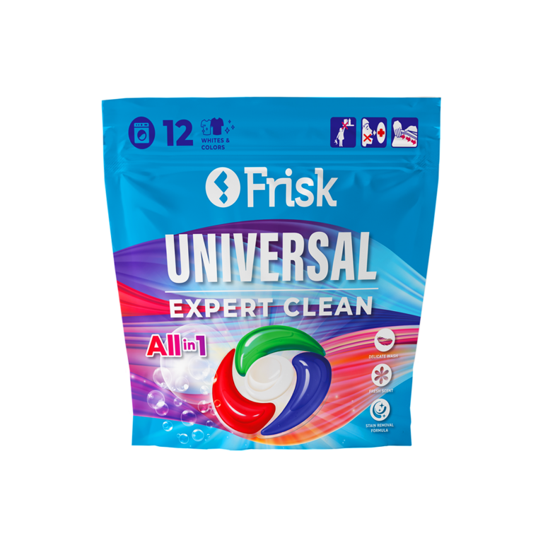 Универсални капсули за пране Frisk Expert Clean, 12 бр. (Doy-pack)