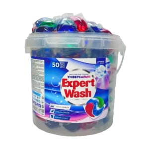 Expert Wash universal laundry capsules Mountain Fresh bucket packaging